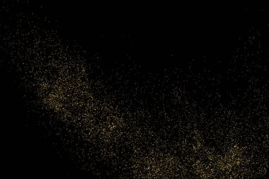 Altın glitter doku siyah izole. Amber parçacıklar renk. Kutlama arka plan. Altın patlama konfeti. Vektör çizim, eps 10.