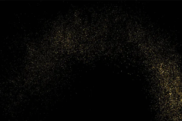 Textura Brillo Dorado Aislada Negro Partículas Ámbar Color Fondo Celebración — Archivo Imágenes Vectoriales