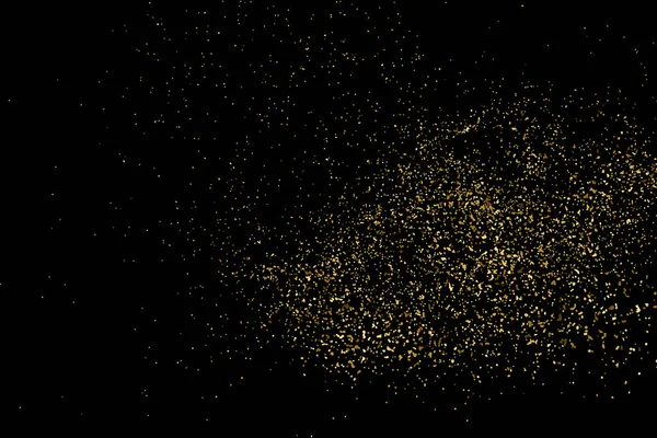 Texture Glitter Oro Isolato Nero Colore Delle Particelle Ambra Sfondo — Vettoriale Stock