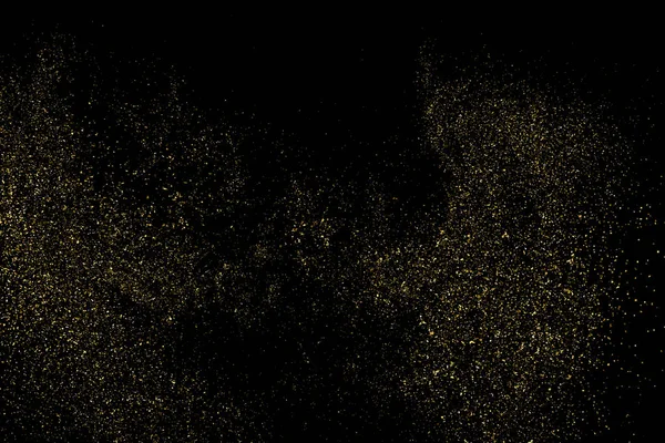 Textura Brillo Dorado Aislada Negro Partículas Ámbar Color Fondo Celebración — Vector de stock