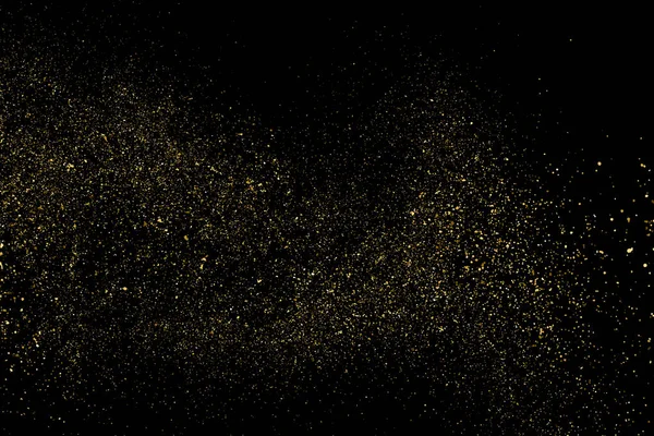 Texture Glitter Oro Isolato Nero Colore Delle Particelle Ambra Sfondo — Vettoriale Stock