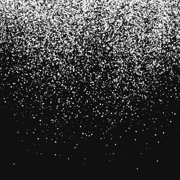 黑色背景上的白色抽象粒子 雪花飘落的模仿 明亮的银色博克纹理 数字生成的图像 矢量插图 Epps — 图库矢量图片
