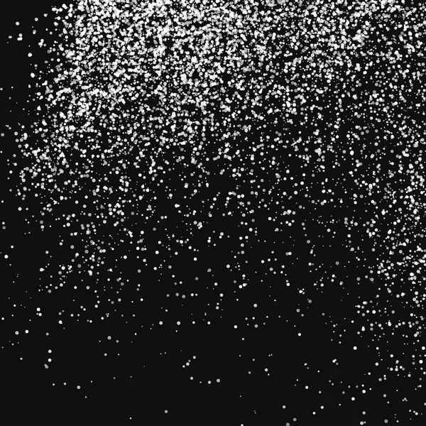 Partículas Abstractas Blancas Sobre Fondo Negro Caída Copos Nieve Imitación — Archivo Imágenes Vectoriales