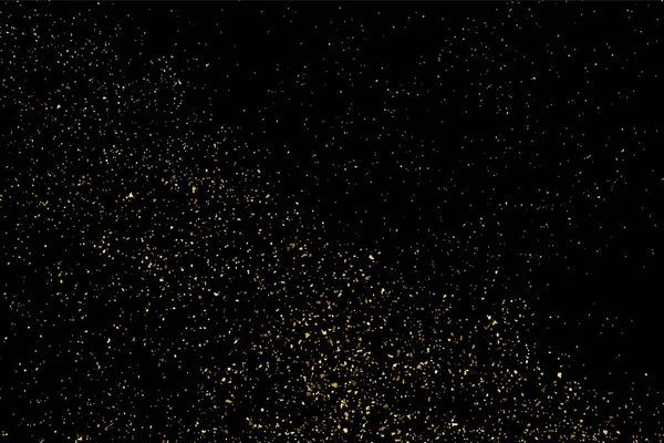 Textura Brillo Dorado Aislada Negro Partículas Ámbar Color Fondo Celebración — Vector de stock