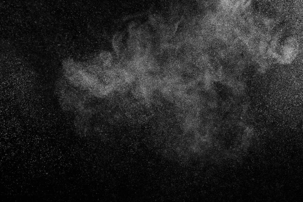 Freeze Motion White Particles Black Background Powder Explosion Abstract Dust — Stock Photo, Image
