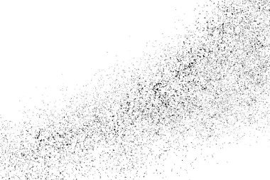 Beyaz arka plan üzerinde izole siyah grenli doku. Sıkıntı kaplaması dokulu. Grunge tasarım öğeleri. Vektör çizim, eps 10.