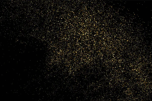 Золотий Блиск Текстури Ізольовані Чорному Колір Бурштинових Частинок Святкове Тло — стоковий вектор