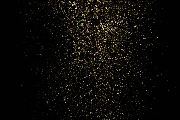 Textura Brillo Dorado Aislada Negro Partículas Ámbar Color Fondo Celebración — Archivo Imágenes Vectoriales