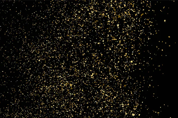 Gold Glitter Texture Isolated Black Amber Particles Color Celebratory Background — Stock Vector