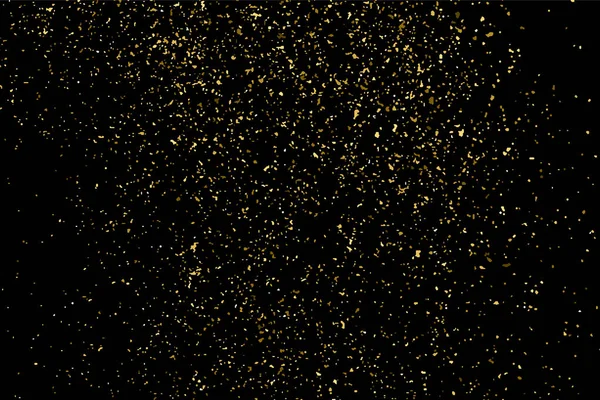 金色亮片纹理上黑色孤立 琥珀色粒子颜色 喜庆的背景 金色的爆炸的五彩纸屑 矢量图 Eps — 图库矢量图片