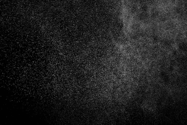 Abstract Splashes Water Black Background Freeze Motion White Particles Rain — Stock Photo, Image