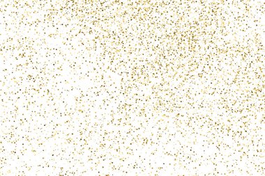 Altın glitter doku üzerinde beyaz izole. Amber renkli arka planı. Altın patlama konfeti. Vektör çizim, eps 10.