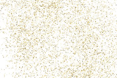 Altın glitter doku üzerinde beyaz izole. Amber renkli arka planı. Altın patlama konfeti. Vektör çizim, eps 10.