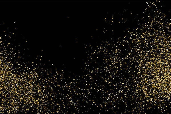 Gold Glitter Texture Isolated Black Amber Particles Color Celebratory Background — Stock Vector