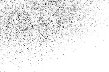 Beyaz arka plan üzerinde izole siyah grenli doku. Sıkıntı kaplaması dokulu. Grunge tasarım öğeleri. Vektör çizim, eps 10.