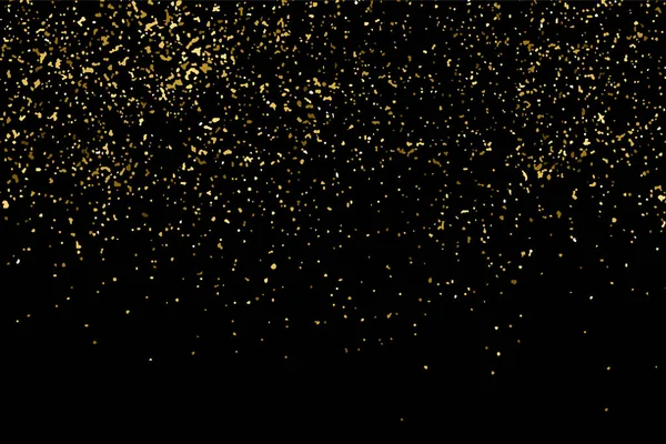 Altın glitter doku siyah izole. Amber parçacıklar renk. Kutlama arka plan. Altın patlama konfeti. Vektör çizim, eps 10.