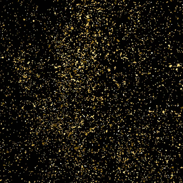Guld Glitter Textur Isolerad Svart Fyrkant Amber Partiklar Färg Festliga — Stock vektor
