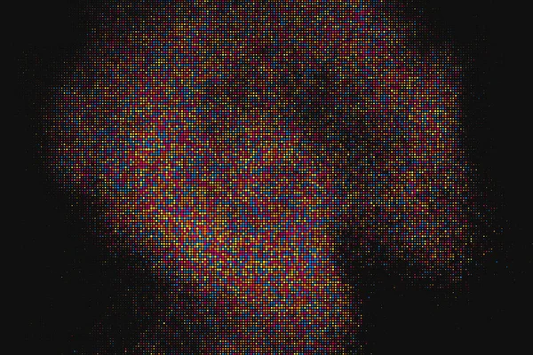 Colored Halftone Texture Black Background Fade Explosion Confetti Modern Colorful — Stock Vector