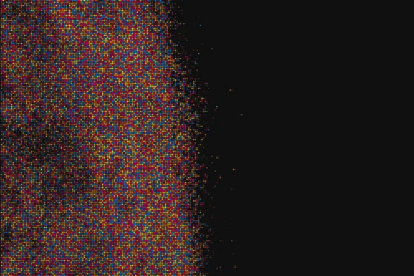 Textura Medio Tono Color Sobre Fondo Negro Fade Explosion Confetti — Vector de stock
