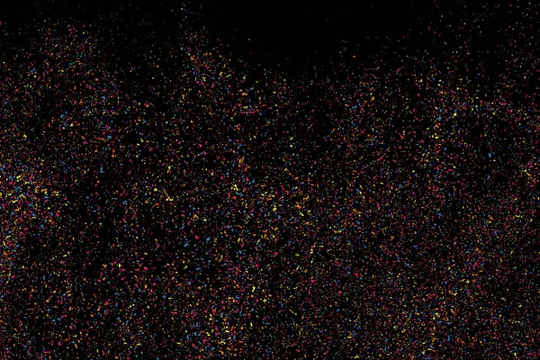Confetti的爆炸色彩斑斓的肉质在黑色背景上被隔离 五颜六色的衣服和面包 向量重叠元素 数字生成的图像 第10版 — 图库矢量图片