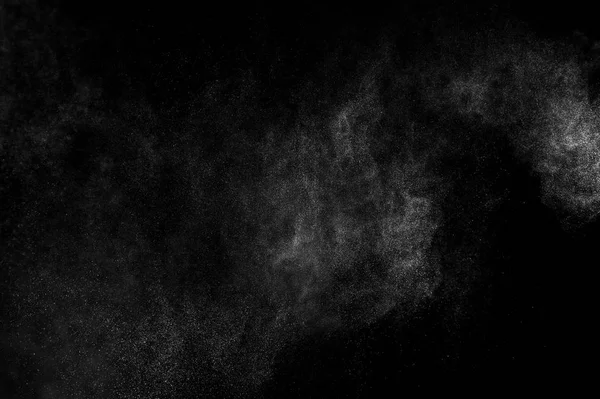 Freeze Motion White Particles Black Background Powder Explosion Abstract Dust — Stock Photo, Image