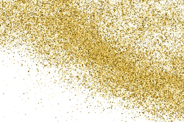 Gold Glitter Textura Isolada Sobre Branco Amber Particles Color Contexto — Vetor de Stock