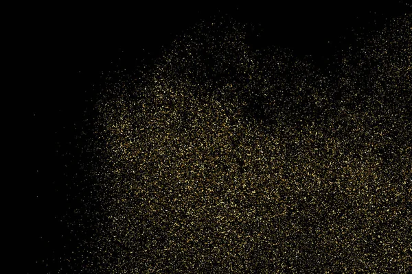 Zlatý Třpyt Textura Izolované Černém Pozadí Částice Jantarová Barva Slavnostní — Stockový vektor