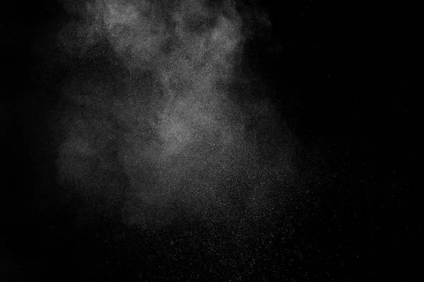 Explosion Poudre Blanche Sur Fond Noir Texture Abstraite Poussière Blanche — Photo