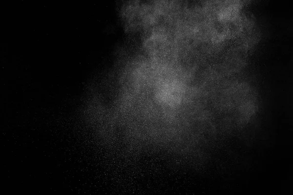 Explosion Poudre Blanche Sur Fond Noir Texture Abstraite Poussière Blanche — Photo