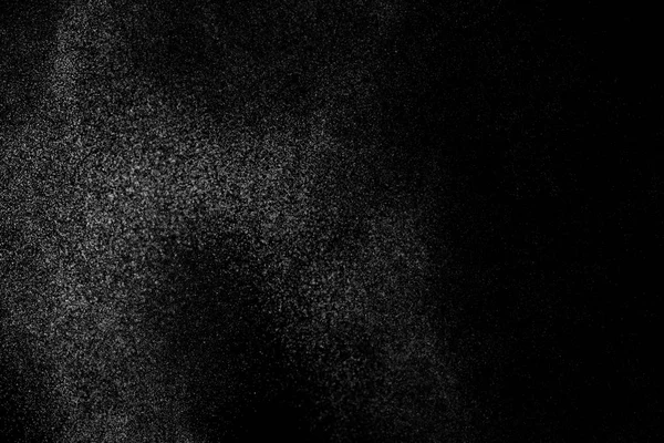 Salpicaduras Abstractas Agua Sobre Fondo Negro Congelar Movimiento Partículas Blancas — Foto de Stock