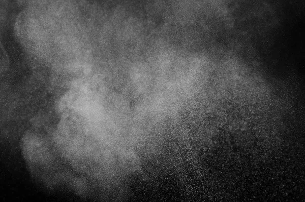 White Powder Explosion Black Background Abstract Dust Texture — Stock Photo, Image