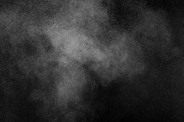 Explosão Branco Fundo Preto Textura Poeira Abstrata — Fotografia de Stock