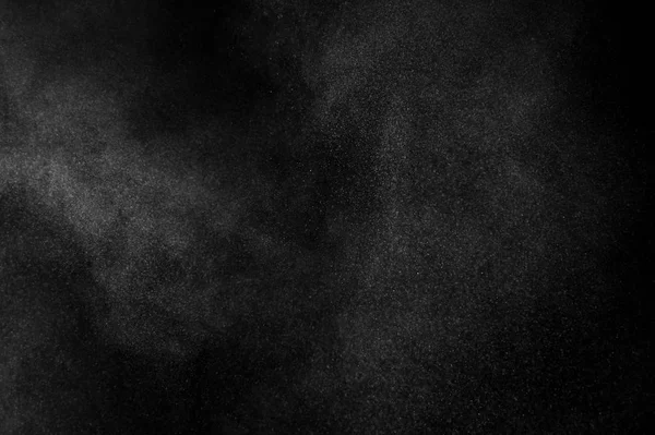 Λευκή Σκόνη Έκρηξη Μαύρο Φόντο Αφηρημένη Σκόνη Υφή — Φωτογραφία Αρχείου