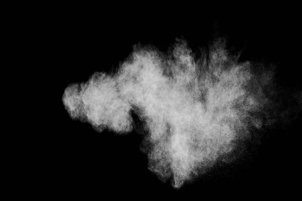 White Powder Explosion Black Background Abstract White Dust Texture — Stock Photo, Image