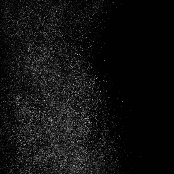 Абстрактные Брызги Воды Квадратном Черном Фоне Замораживание Движения Белых Частиц — стоковое фото