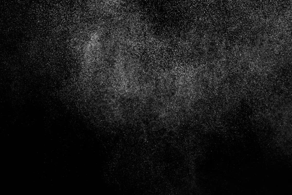 Schizzi Astratti Acqua Fondo Nero Movimento Congelamento Delle Particelle Bianche — Foto Stock