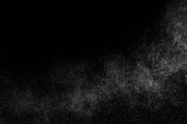 Абстрактные Брызги Воды Черном Фоне Замораживание Движения Белых Частиц Дождь — стоковое фото