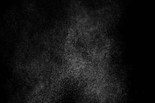 Абстрактні Бризки Води Чорному Тлі Заморожувати Рух Білих Частинок Текстура — стокове фото