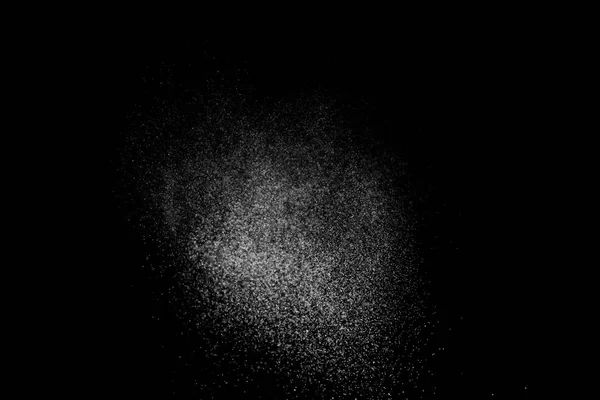 Salpicaduras Abstractas Agua Sobre Fondo Negro Congelar Movimiento Partículas Blancas — Foto de Stock