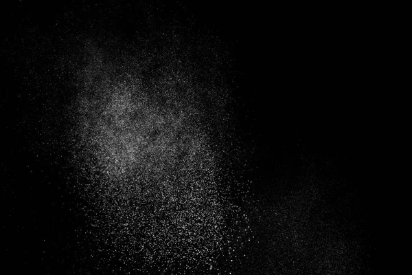 Абстрактные Брызги Воды Черном Фоне Замораживание Движения Белых Частиц Дождь — стоковое фото
