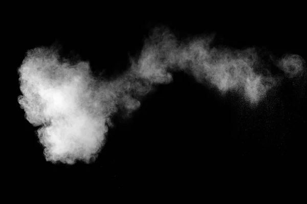 White Powder Explosion Black Background Abstract White Dust Texture — Stock Photo, Image