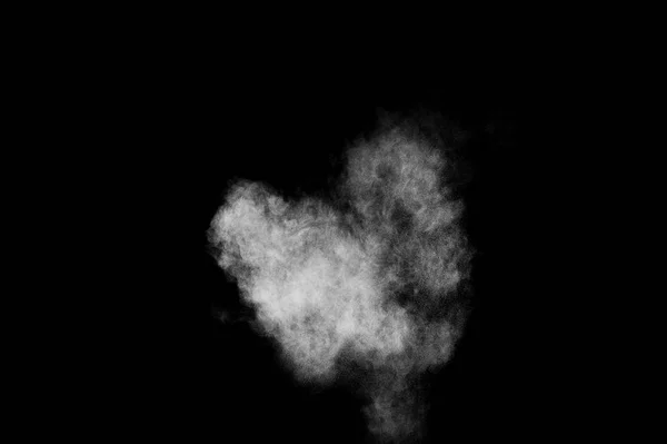 Вибух Білого Порошку Чорному Тлі Абстрактна Біла Текстура Пилу — стокове фото