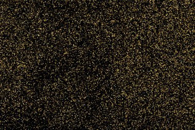 Altın glitter doku siyah izole. Amber parçacıklar renk. Kutlama arka plan. Altın patlama konfeti. Vektör çizim, eps 10.