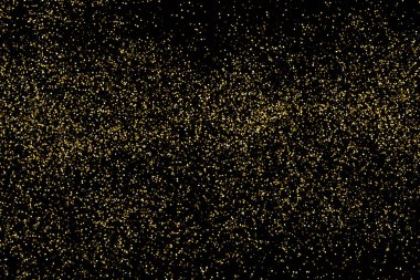 Altın glitter doku siyah izole. Amber parçacıklar renk. Kutlama arka plan. Altın patlama konfeti. Vektör çizim, eps 10.