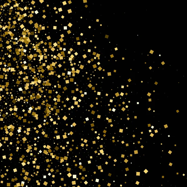 Texture Glitter Oro Isolato Nero Colore Delle Particelle Ambra Sfondo — Vettoriale Stock
