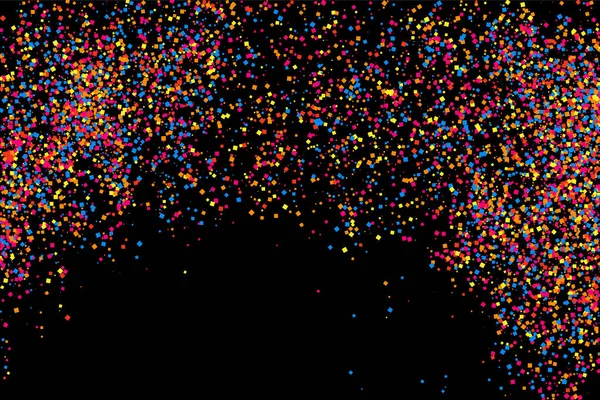 多彩的爆炸的五彩纸屑 孤立在黑色背景上的颗粒状抽象五彩的纹理 平面设计元素 矢量图 Eps — 图库矢量图片