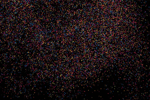 Красочный Взрыв Конфетти Зернистая Абстрактная Разноцветная Текстура Выделенная Черном Фоне — стоковый вектор