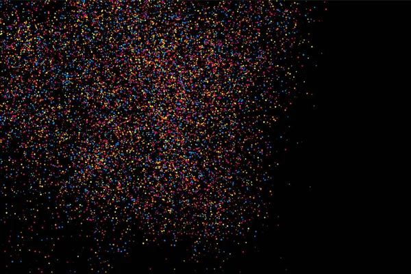 Kleurrijke Explosie Van Confetti Korrelige Abstracte Veelkleurige Textuur Geïsoleerd Zwarte — Stockvector