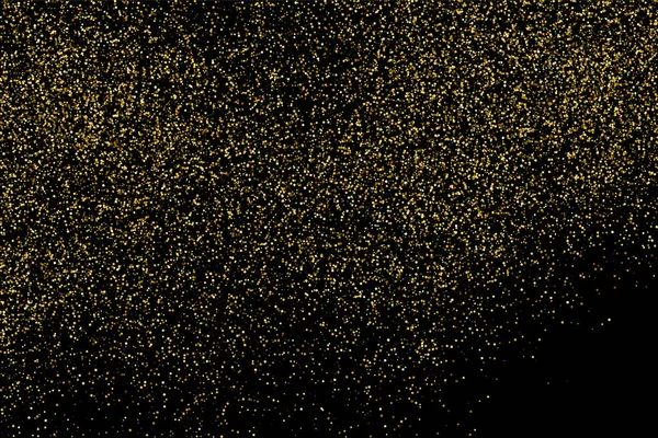 Altın Glitter Doku Siyah Izole Amber Parçacıklar Renk Kutlama Arka — Stok Vektör