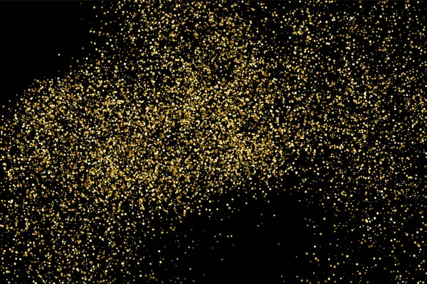 Arany Csillogó Fekete Elszigetelt Textúra Amber Részecskék Színe Ünnepi Háttér — Stock Vector